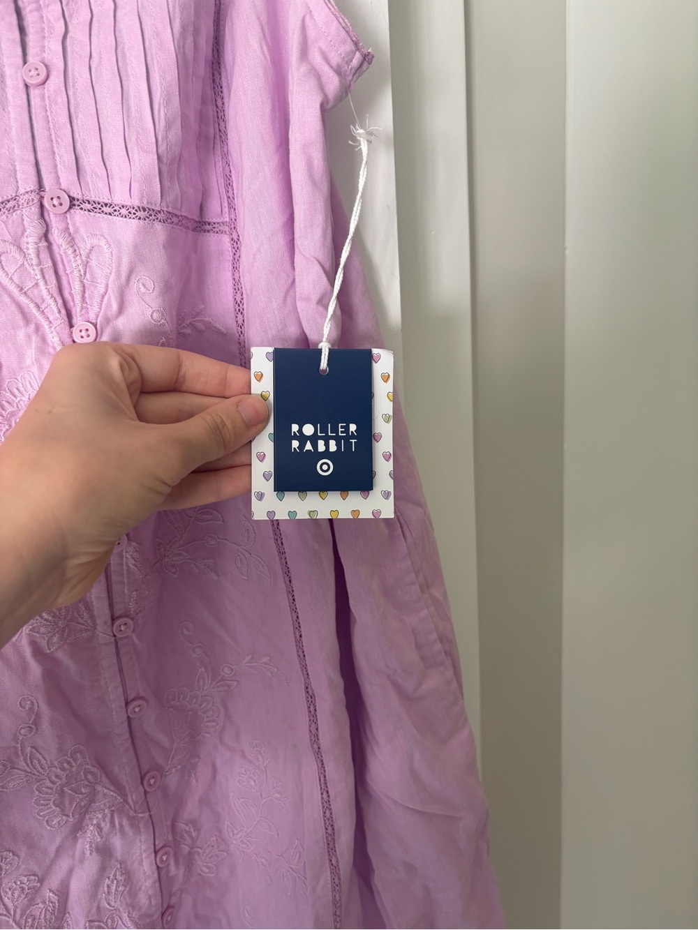 Target x Roller Rabbit Lavender Button-Front Mini Dress - Picture 3 of 3